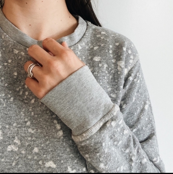 All Saints Sweaters - All Saints Mabelle Sweatshirt Grey Burnout Effect Medium